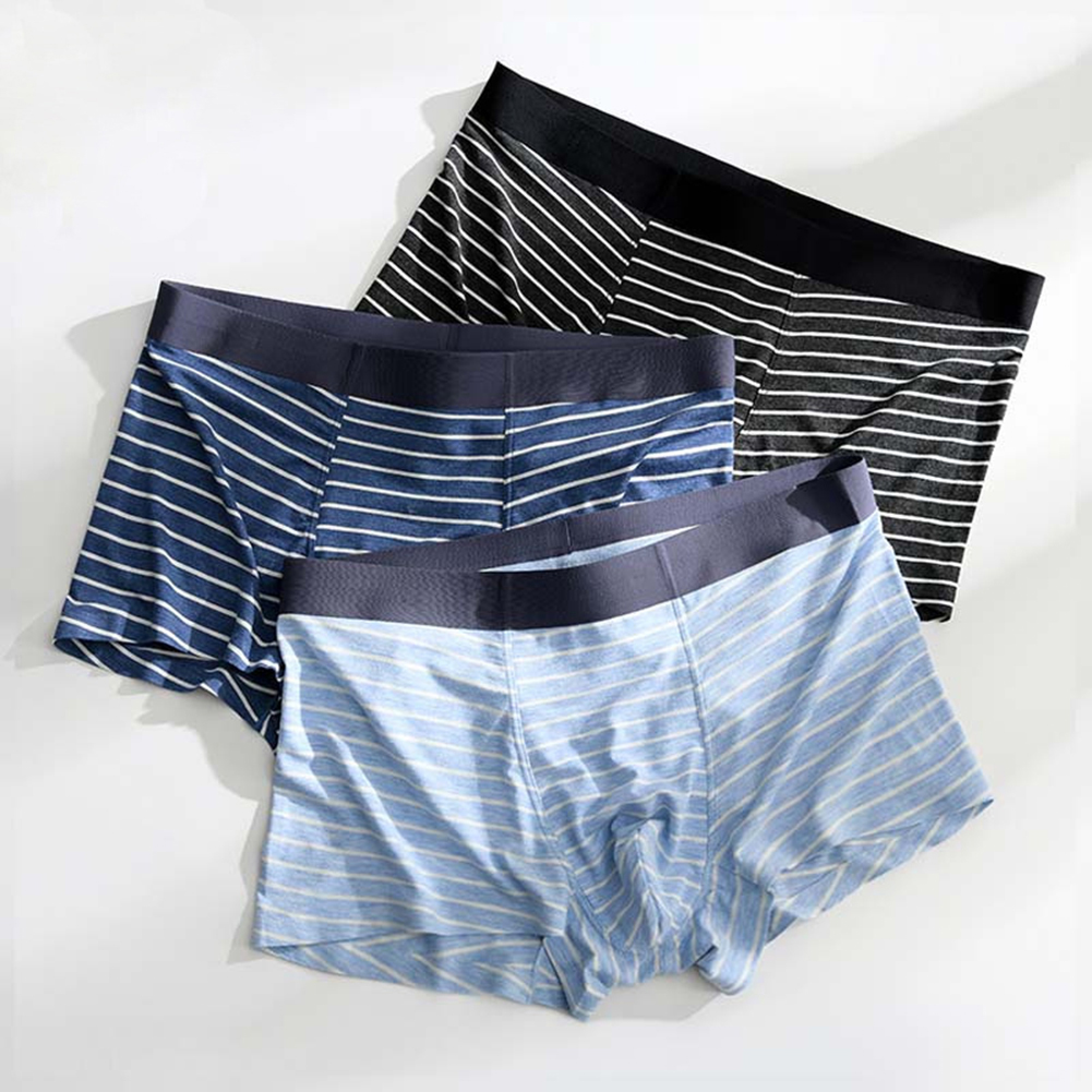 Pouch Boxer Pouch - Men Soft Striped Boxers Underwear U