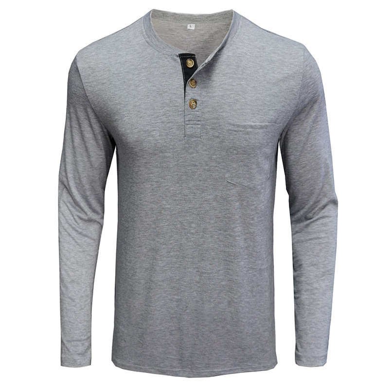 Men's Long Sleeve Henley Style - Undershirt Crew Neck recension och pris