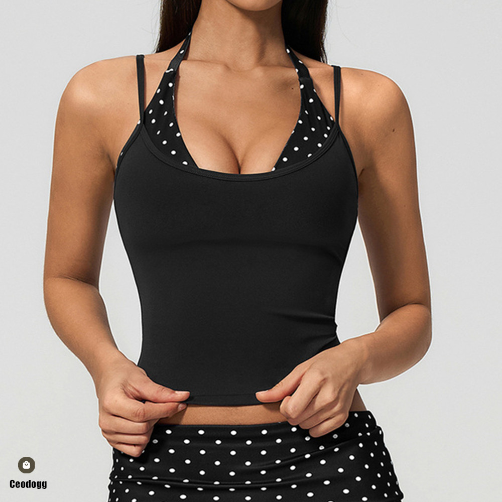 Polka Dot Women Strap Halter Y - Suspender Tank Top recension och pris