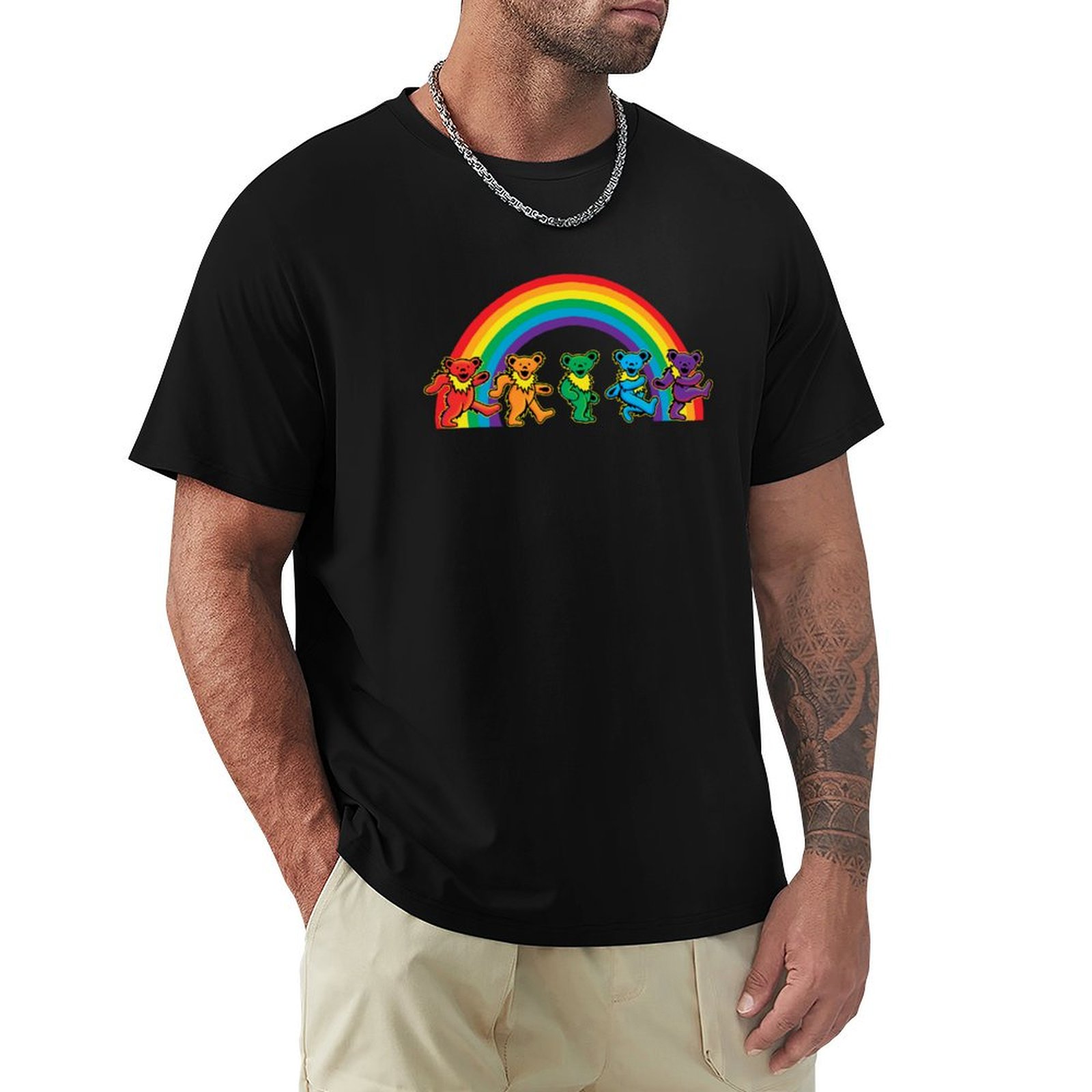 Walking bears under the rainbo - Undershirt Crew Neck recension och pris